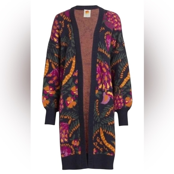 Farm Rio Brazil Wool-Blend Long Cardigan Size Medium. - Picture 1 of 14